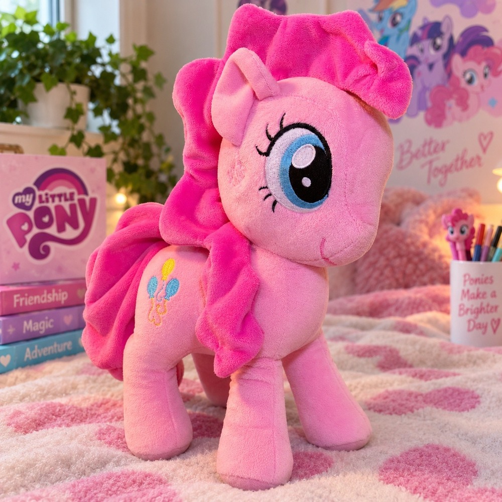 My Little Pony Pinkie Pie Plush 10 Inch Stuffed Animal Toy Pink Balloon Mark